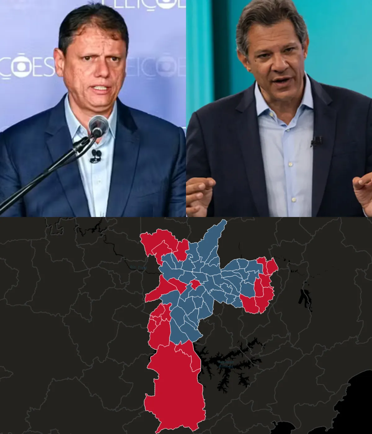 Regiões da capital paulista em que Haddad e Tarcísio mais tiveram votos são mais populosas do que 5.189 cidades do Brasil